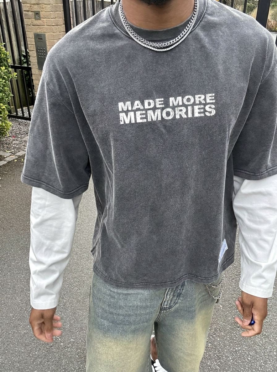 Bénir Clothing Made More Memories Charcoal T-Shirt